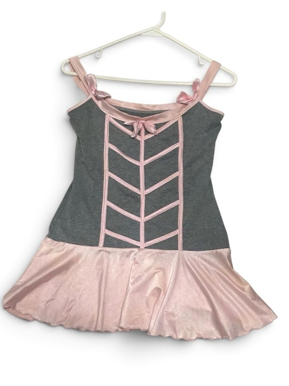 Coquette Women’s Baby Pink / Gray Camisole/ Slip Dress Size P/S - Picture 2 of 8